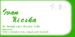 ivan micska business card